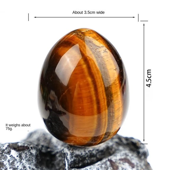 3pcs Natural Crystal Eggs | Tiger Eye Stone | 45x35mm Hand-Polished Mineral Specimen / Decor
