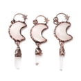 thumbnail image 1 of 3pcs Natural Quartz Crystal Big Pendants Rock Crystal with Red Copper Tone Tin Findings Lead & Nickel & Cadmium Free Moon and 91mm, 1 of 4