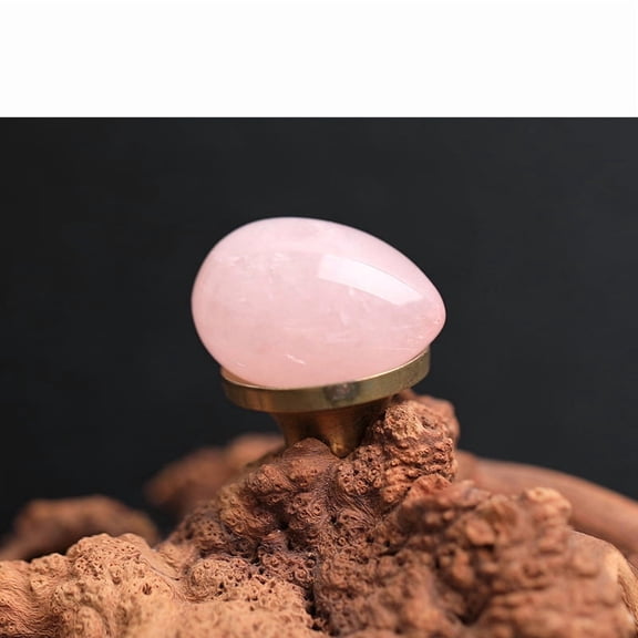 3pcs Natural Rose Quartz Egg Figurines Statues for Home Office Desktop Decoration 30x20mm