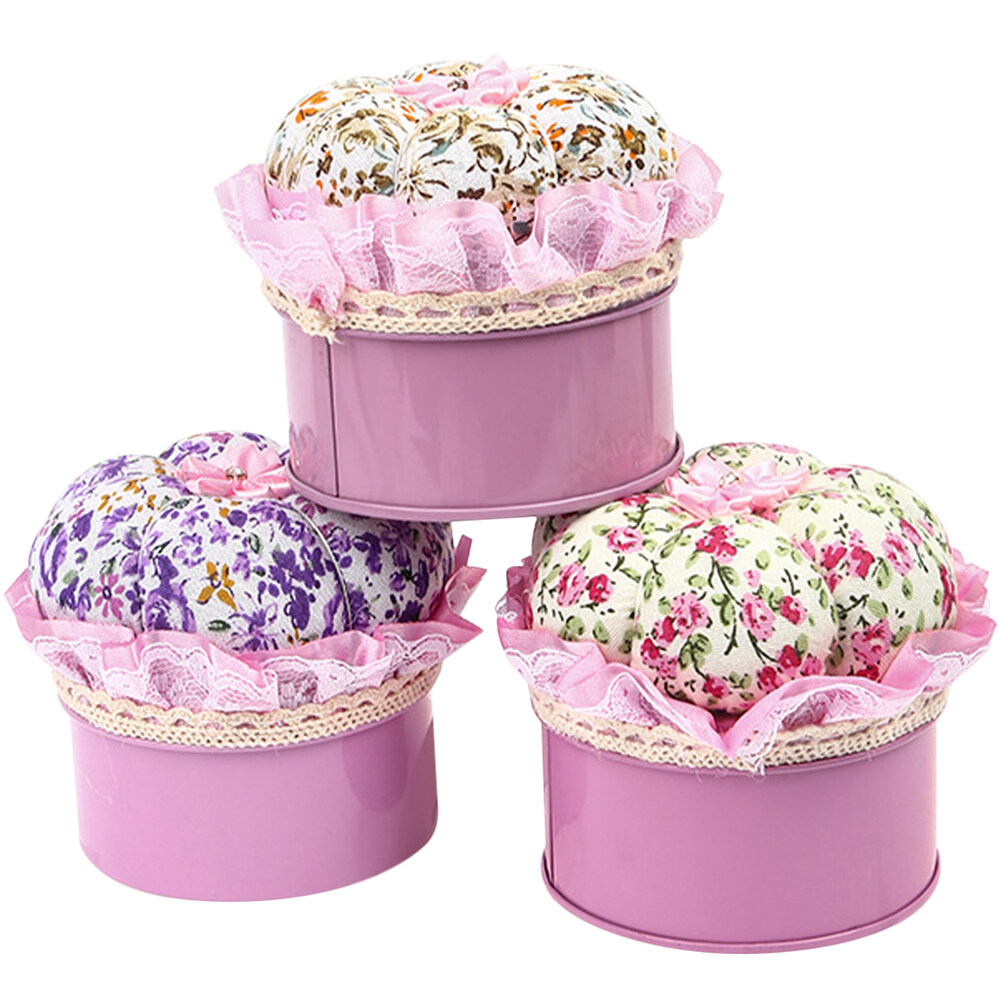 3pcs Needle Storage Cases with Pin Holder Lid Sewing Pin Storage Box