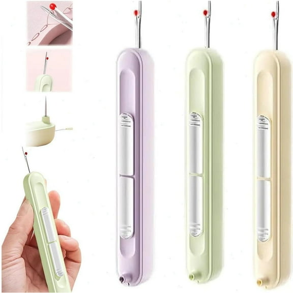3pcs New 2-in-1 Upgraded Needle Threader Sewing Tool,Retractable Removable Needle Threading Tool For Hand Sewing Knitting Craft Quilting Supplies
