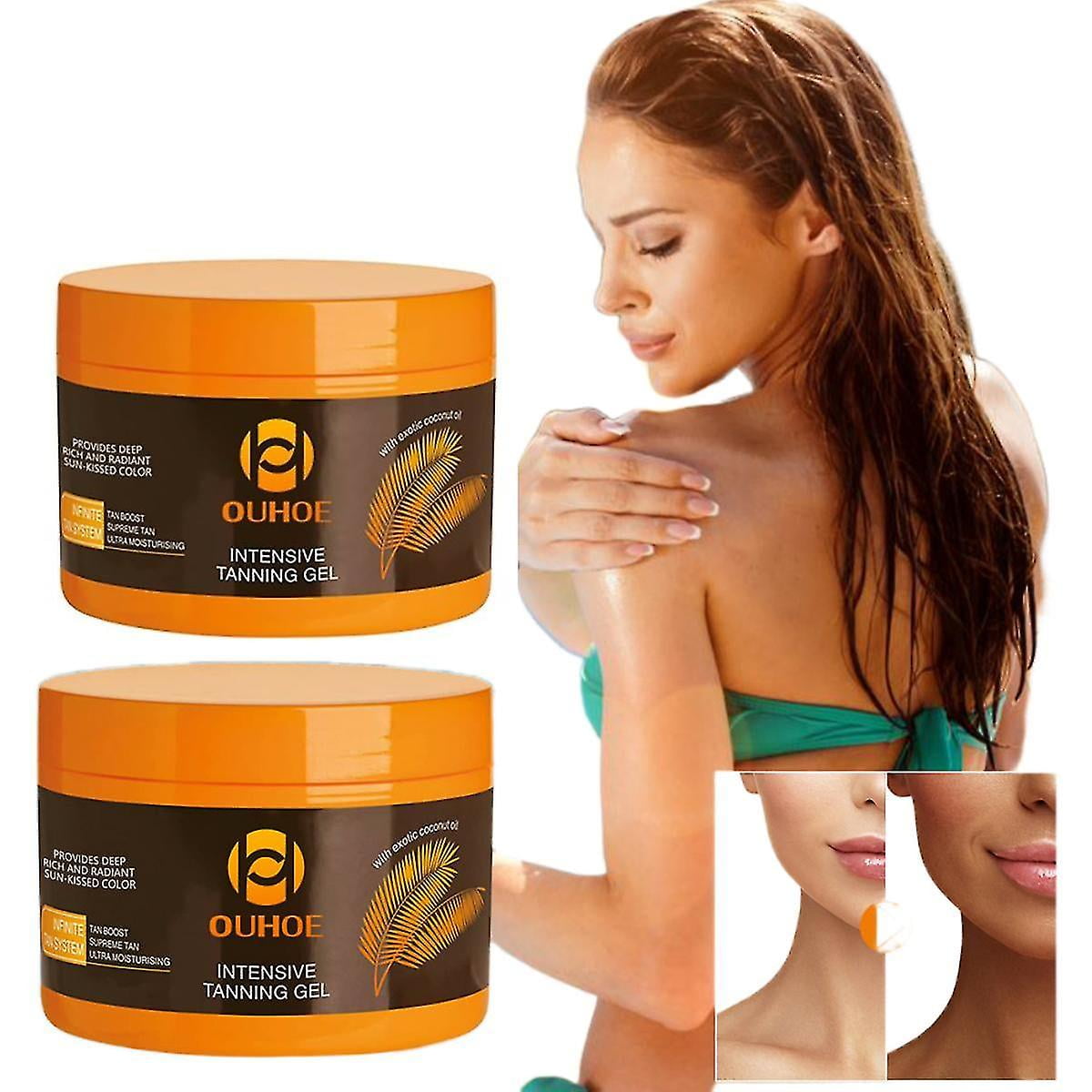 3pcs New Tanning Cream Outdoor Sun Tan Gel Summer Beach Camping Natural Bronzer Tan Cream