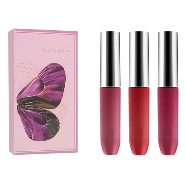 3pcs Non Stick Cup Set Lip Gloss Easy To Color Liquid Lipstick Long
