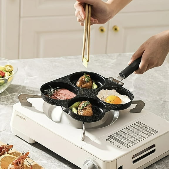 3pcs Non-Stick Frying Pan Set | 4 Cups Simultaneous Cooking | Dishwasher Safe and Durable