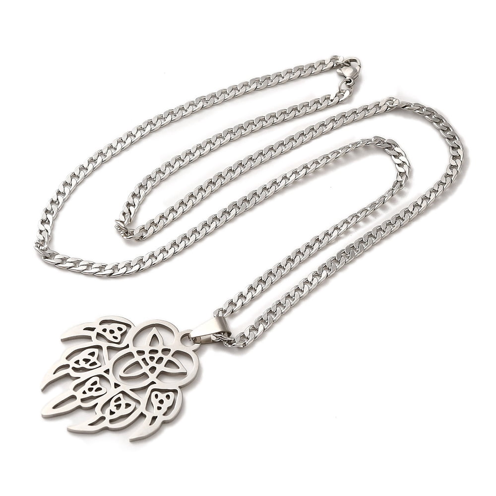 Tree Of Life Shield Necklace - Stainless Steel Celtic Protection Amulet For Men & Women