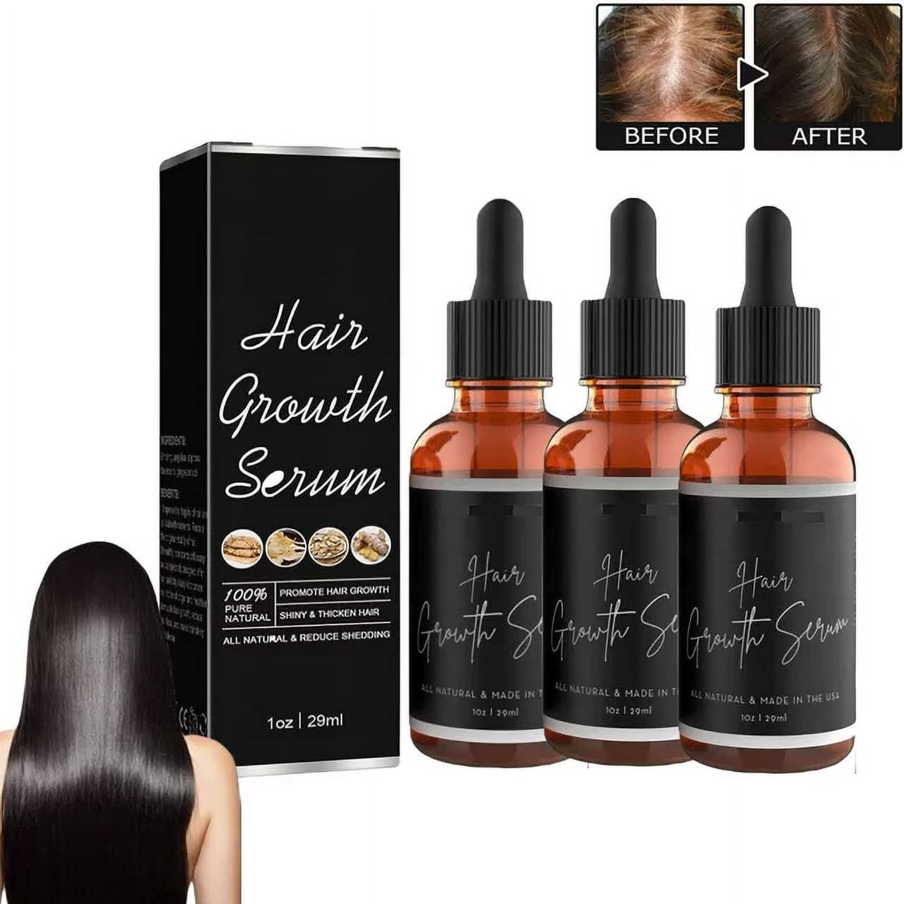 3pcs Noor Hair Growth Serum African Olives,Hair Growth Serum, Love Hair ...