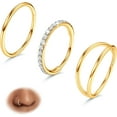 thumbnail image 1 of 3pcs Nose Rings Hoops - 316L Surgical Steel Double Hoop Nose Rings 14G/16G/18G/20G Hinged CZ Piercing Jewelry Septum Clicker Rings Cartilage Earring Helix Rook Tragus Daith 7mm/8mm/9mm/10mm, 1 of 10