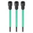 thumbnail image 1 of Uxcell 3Pcs Nut Driver Drill Bit 7/16" Socket 1/4" Hex Shank 6" Long, 1 of 7