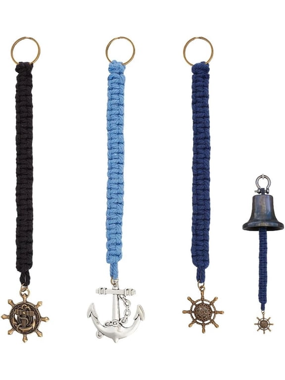 3pcs Oceans Rope Bell Pull 3 Styles Rope Bell Pull Nautical Ships Bell Cotton Bell Knot Fancy Ropework Bell Rope Keychain Bell Wall Hanging Rope