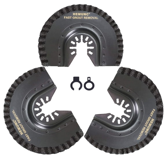 3pcs Oscillating Tool Blades for Grout Removal Tile Mortar Concrete Masonry 1/8, Fit for Milwukee Ridgid Multitool