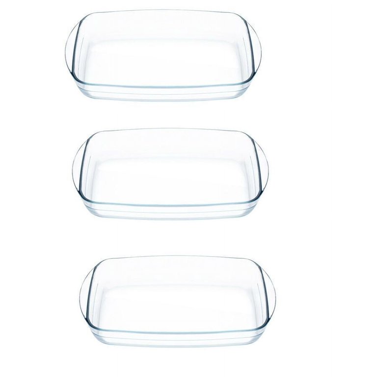 3pcs Cheap microwave oven using rectangle glass baking dish set