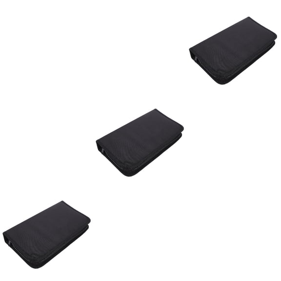 TOYMYTOY Dvd Storage Wallet 3Pcs Black with Zipper for Home and Travel Use