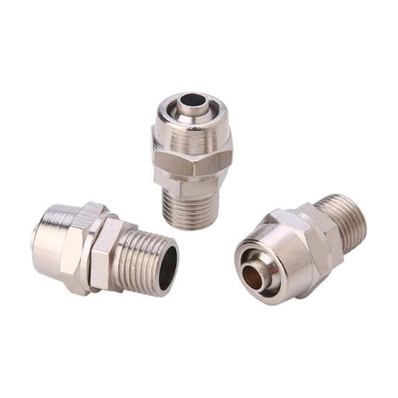 3pcs PC Series Pneumatic Parts Quick Twist Fittings Copper Nickel Plated Coupling Straight Lock Nuts Air Compressor Hose Connector