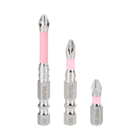 3pcs PH2 Phillips Impact Screwdriver Bit 1"-2.6" Long Magnetic Anti Slip Tip