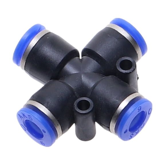 3pcs PZA 4 6 8 10 12mm Air Fitting 4-Way Cross Shaped Splitter Push in Pneumatic Tube Connector Quick Fittings