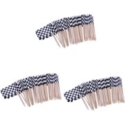 3pcs Pack 100 Cupcake Topper Cupcake Toppers Cars Cupcake Toppers Racing Flag Checkered Flag Banner Sandwich Flag Picks Appetizer Flagpole The Sign Cocktail Picks Wood Toothpicks