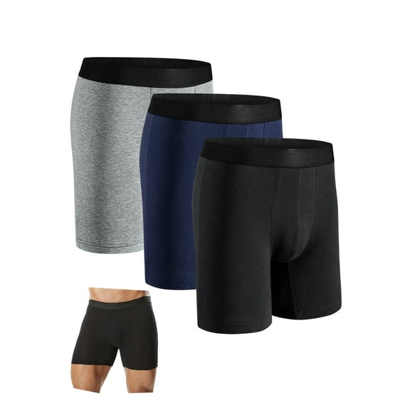 3pcs Pack Mid-Long Boxer Shorts Underwear Cotton Breathable Male Underpants for Men Sexy Homme Boxershorts Box Gay Panties Slips