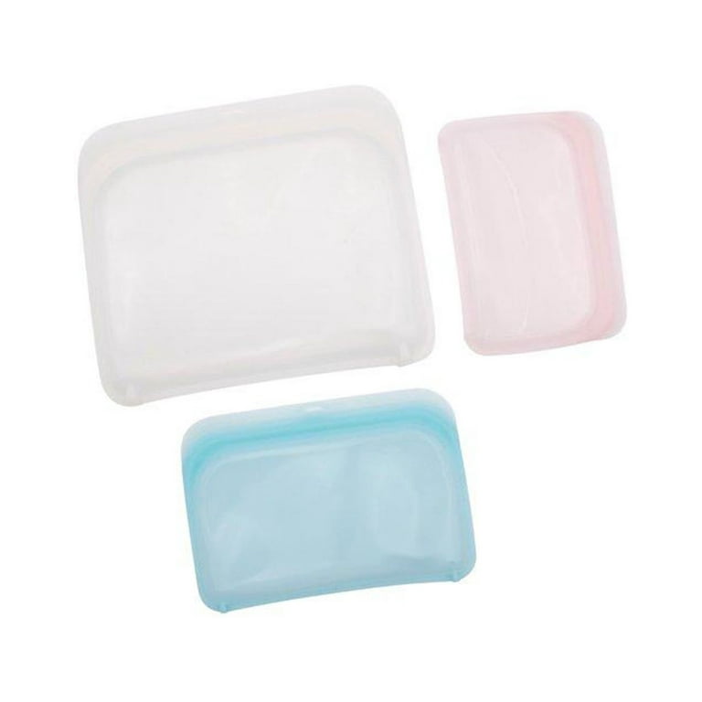 3pcs Silicone Ziplock Bags, Reusable And Food Storage Bags For