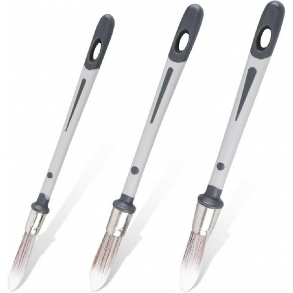 3pcs Paint Brushes for Walls, 0.45/0.6/0.7 inch Small Paint Brush Wall Trim Painting Tools Ideal for Baseboards House Wall Corners Paint Edger Brush and Touch Up Painting