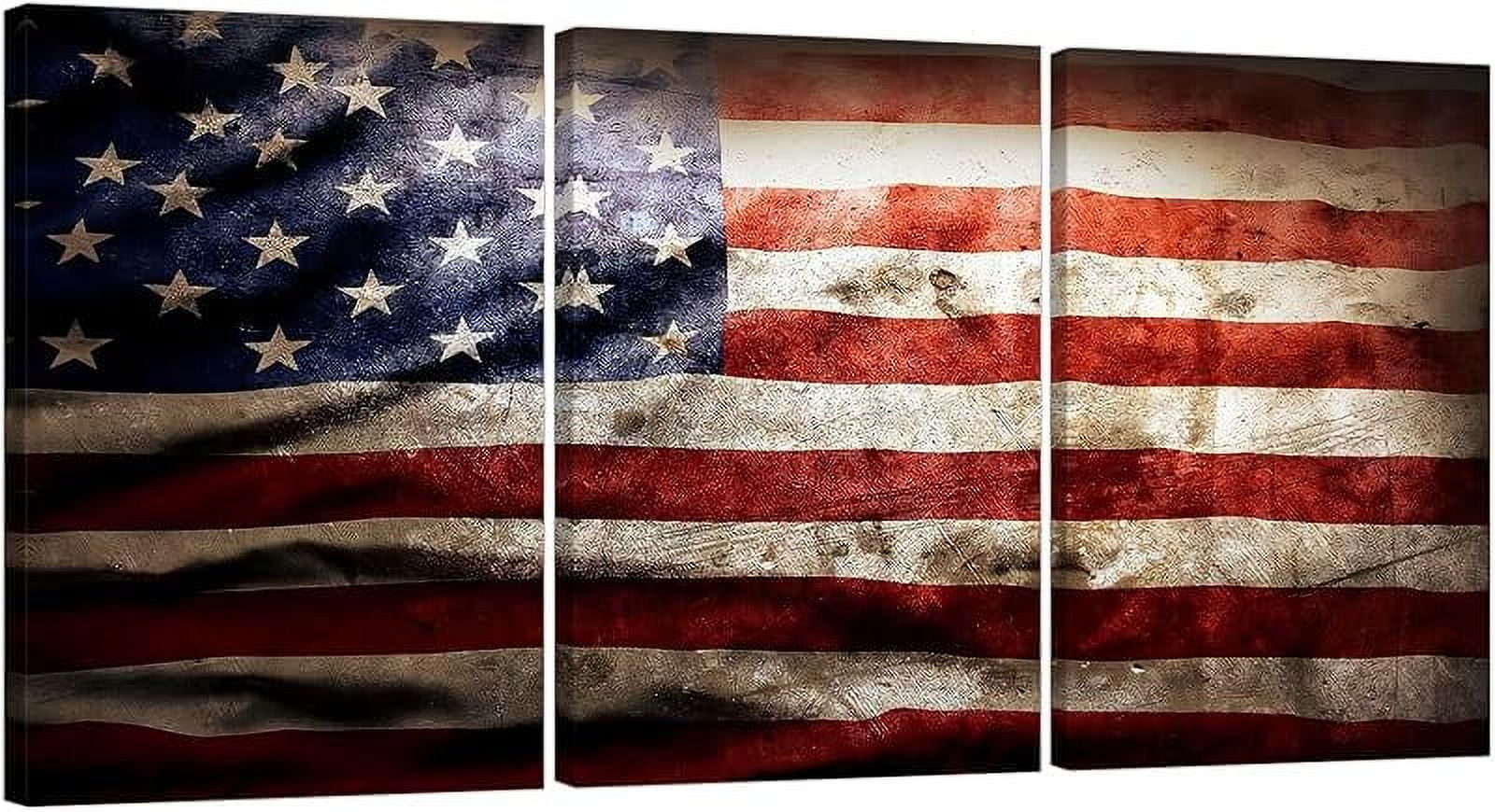 3pcs Patriotic Wall Art Posters American Flag Wall Art Bald Eagle