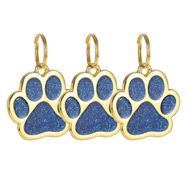 3pcs Paw Personalized Pet ID Tags Engraved Pet Name Number Address