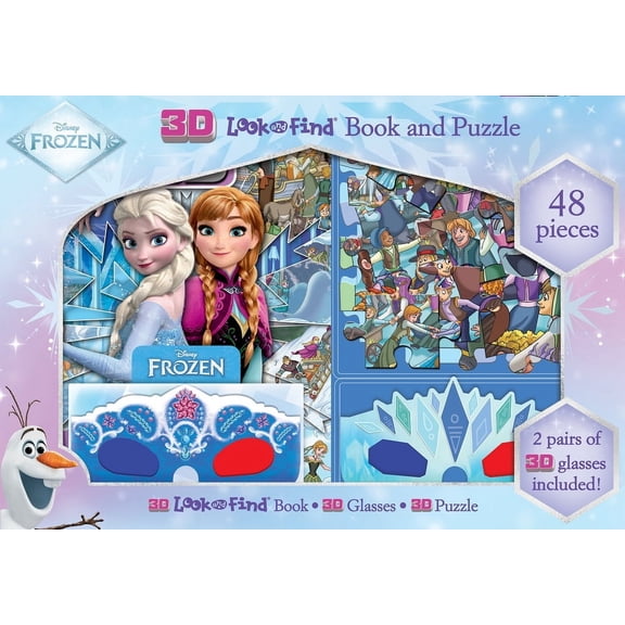 Disney Frozen: 3D Look and Find Book and Puzzle, (Hardcover)