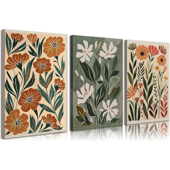 3pcs Pink Peony Floral Canvas Wall Art Butterfly Blossom Wall Decor Pictures Watercolor Bouquet Posters Prints For Living Room Classroom Bedroom Decoration