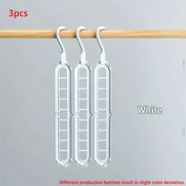 3pcs, Plastic 9-Hole Foldable Hangers, Heavy Duty Space Saving Clothes Organizer Hangers, For Room, Closet, Wardrobe, Home & Dor
