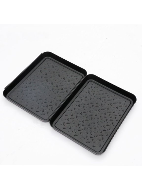 Waterproof Plastic Shoe Tray Black for Storage Use Multipurpose 3Pcs