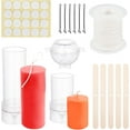 thumbnail image 1 of 3pcs Plastic Candle Molds Column Round Shape Candle Molds Transparent Plastic Candle Mold Set with Candle Wick Pins Stickers and Sticks for Candle Aromatherapy Making DIY Crafting ClearDIY, 1 of 7