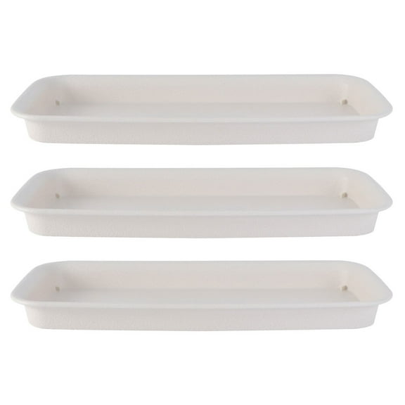 Set of 3 Plastic Flowerpot Trays for Gardening, Multi-Purpose Plant Pot Bases to Protect