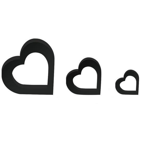 3pcs Heart Shape Table Signs Love Decor for Home, Farmhouse Table Centerpiece Decorations and Tiered Tray Decoration, Valentine's Day Heart Signs for Home Party Wedding Anniversary Decor
