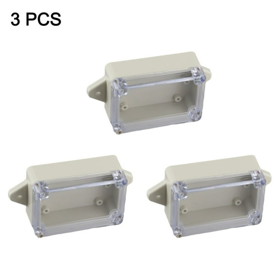 3pcs Plastic Junction Box 83X58X33mm Waterproof Junction Box With Clear Cover For Indoor Outdoor Electrical Communication