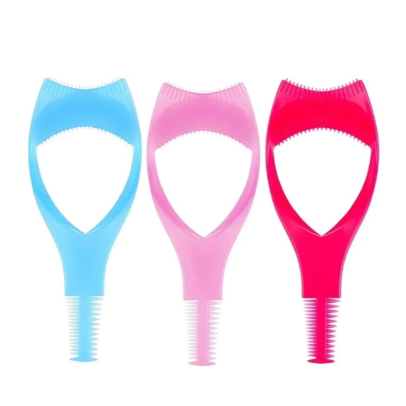 3pcs Plastic Portable Mascara Shield Applicator Eyelash Guide Aids Eye Lash Comb Eyelash Curler Women Girls Eyes Makeup Tools
