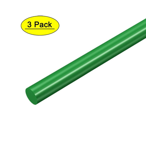 3pcs Plastic Round Rod 1/2" Dia 20" Length Green (POM) Polyoxymethylene Rods Engineering Plastic Round Bars(12mm)