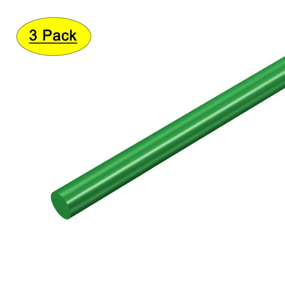 3pcs Plastic Round Rod 1/4" Dia 20" Length Green (POM) Polyoxymethylene Rods Engineering Plastic Round Bars(6mm)