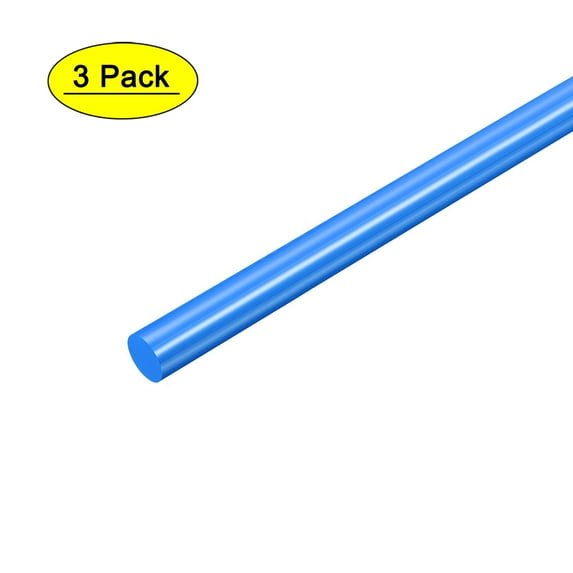 3pcs Plastic Round Rod 3/16" Dia 20" Length Blue (POM) Polyoxymethylene Rods Engineering Plastic Round Bars(5mm)