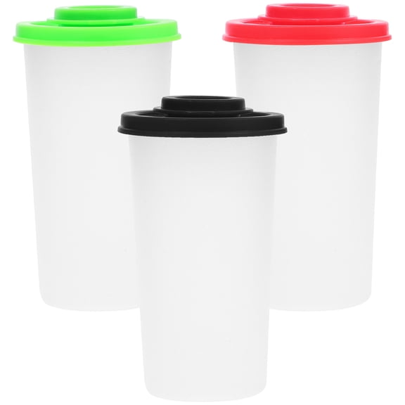 HEATSHAKING Assorted Color PP Spice Bottles for Kitchen Reusable and 3Pcs