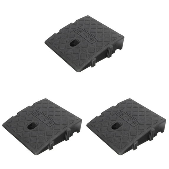 PartyKindom Plastic Ramp Mat for Car Anti-Skid Thickened Black Outdoor Use 3Pcs