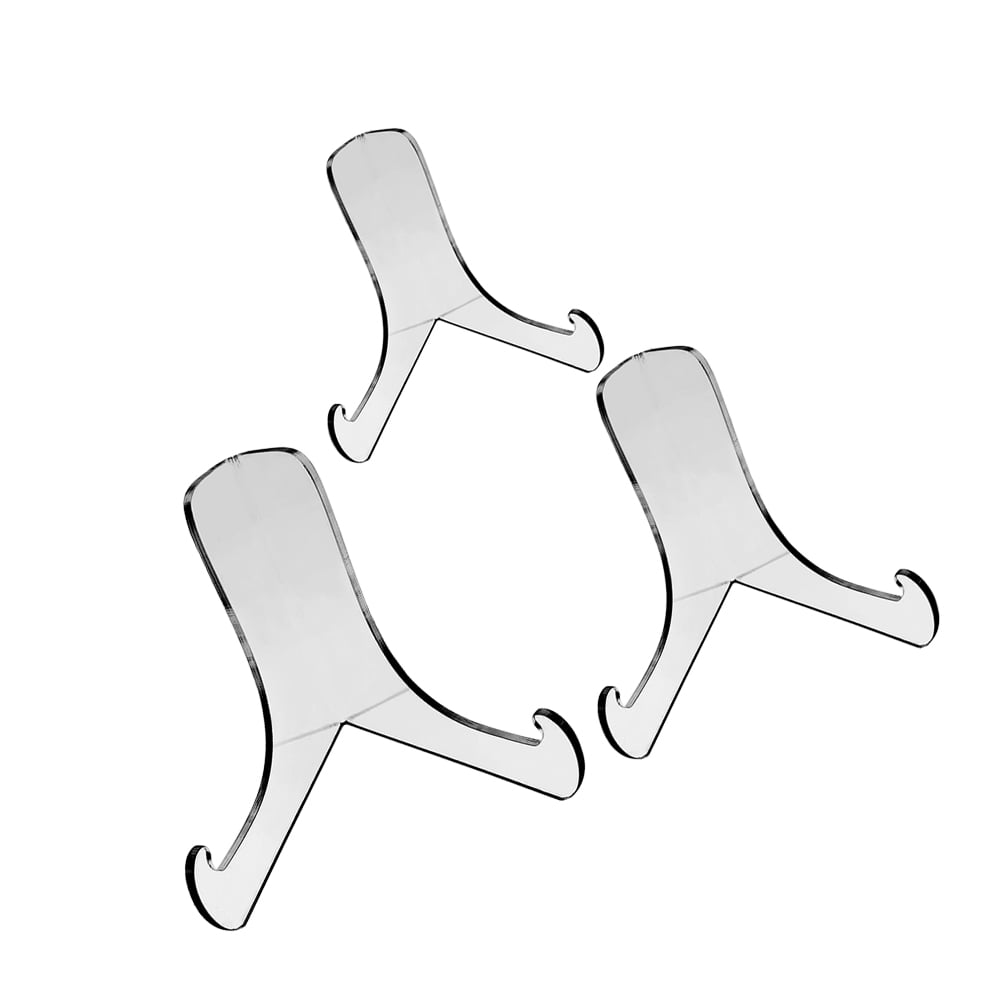 3pcs Plate Stands Acrylic Display Holder Rack Plate Dish Tea Cake