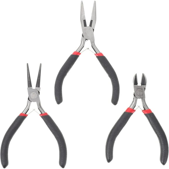 3pcs Pliers Household Tools Jewelry Repair Pliers Nipper Pliers Tools for Mechanics Needle- Nose Pliers Compact Tool Plier Bracelet Kits Mini Jewelry Pliers End Cutting Pliers Wire