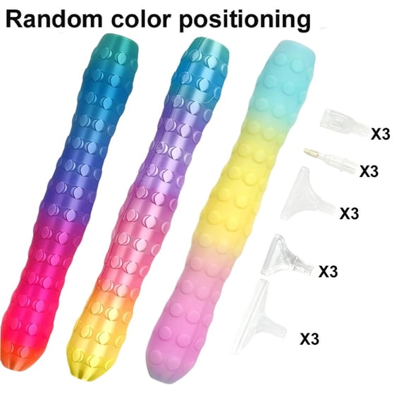 3pcs Polka Dot Grip Diamond Painting Pen Set, 3Pen with 15 Replaceable Tips, DIY Diamond Art Dotting Tool for DIY diamond art creation