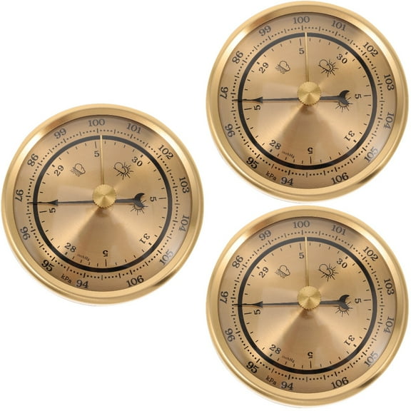 3pcs Portable Barometer Household Barometer Dial Design Barometer Multi-use Barometer