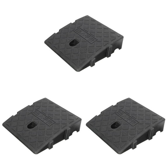 Foxnovo Non-Skid Plastic Loading Ramp Black for Road Outdoor Use 3Pcs