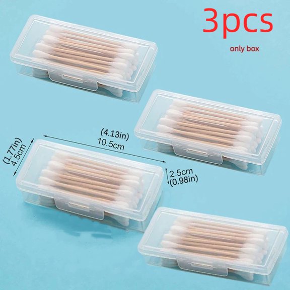 3pcs Portable Storage Boxes | Swab, Toothpick, Jewelry Boxes - Durable Plastic, Compact Design For Home, Cosmetics, Nail, Makeup Sponge, Fishing Gear Storage | Ideal For Birthday, Valentine'S Day