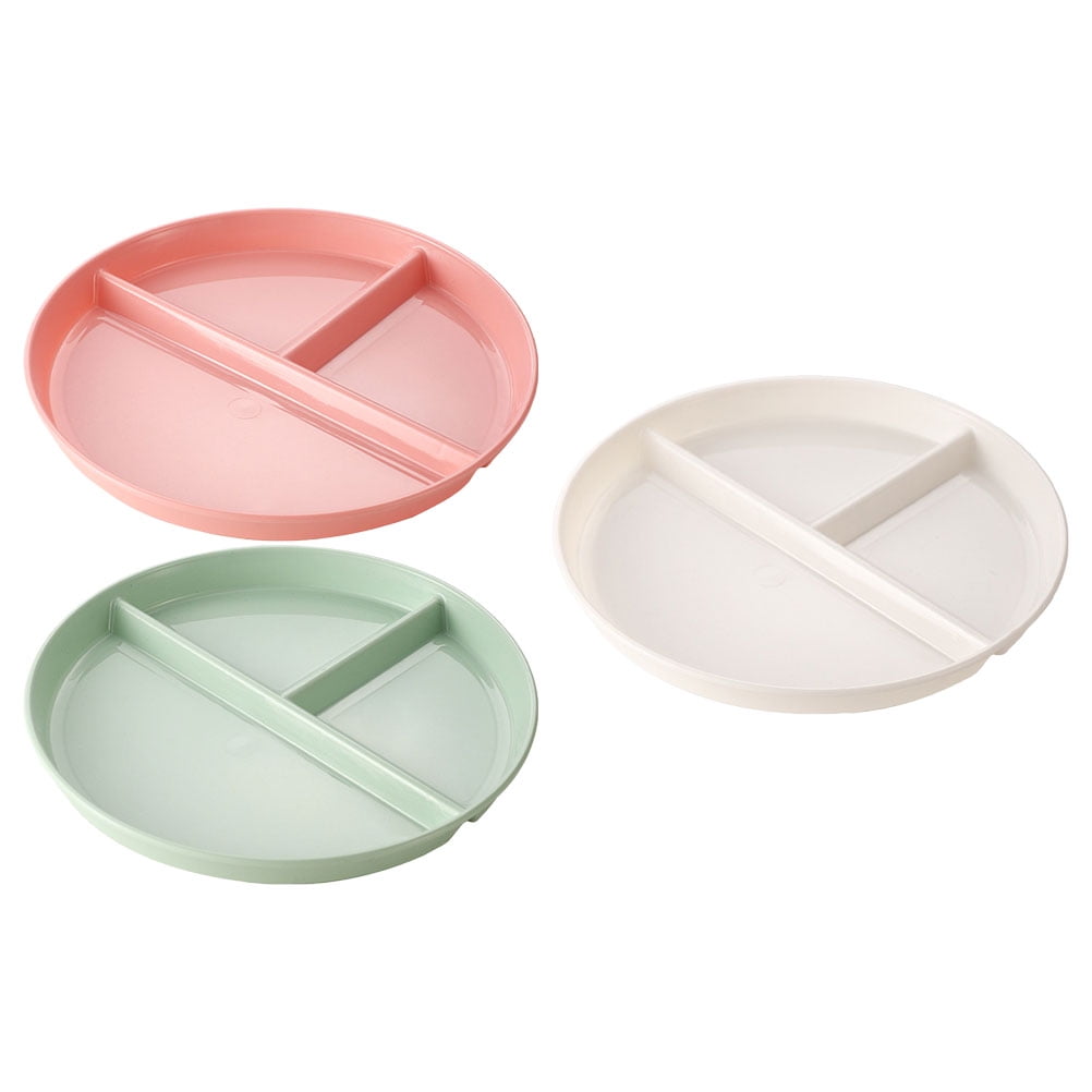 3pcs Portion Control Plates Three grid Fruits Food Plates Divided Dinner Plates For Diet Walmart