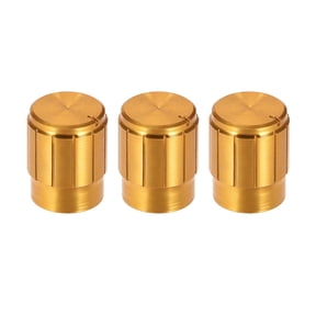 3pcs Potentiometer Knob Cap Gold Tone Aluminum 6mm Shaft Dia. Rotary Knob 13mm Dia. x 17mm Height Volume Control Knob