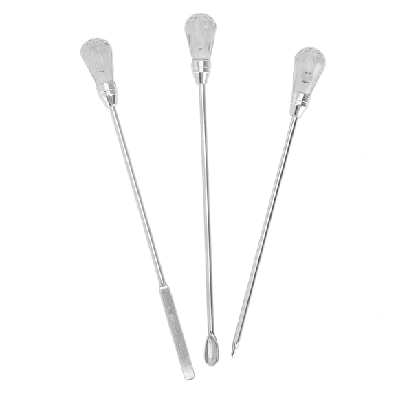 3pcs Powder Spoon Stirring Bar Bubble Needle DIY Gel Acrylic Glitter Powder Mixing Jewelry Making Tools