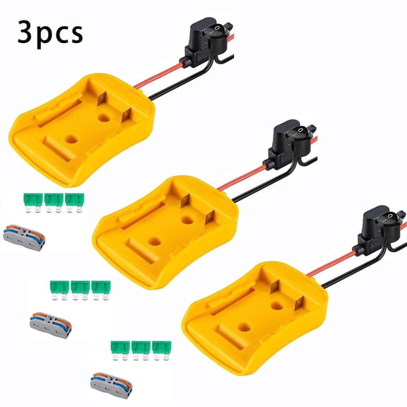 3pcs Power Tool Adapter, for Dewalt 18V/20V Max Battery Adapter Kit, with Switch Socket Power Supply, with Fuse Holder, DIY Battery Converter Connector, Home Electric Tool Parts Replacement