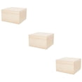 thumbnail image 1 of 3pcs Practical Desktop Wooden Storage Box Gift Storage Box Wooden Present Box, 1 of 6